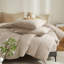 XINMIANFANG Gingham Duvet Cover Set 3 Piece 100% Washed Cotton Linen Feel Plaid Checkered Bedding Soft Breathable-121478536-121478534