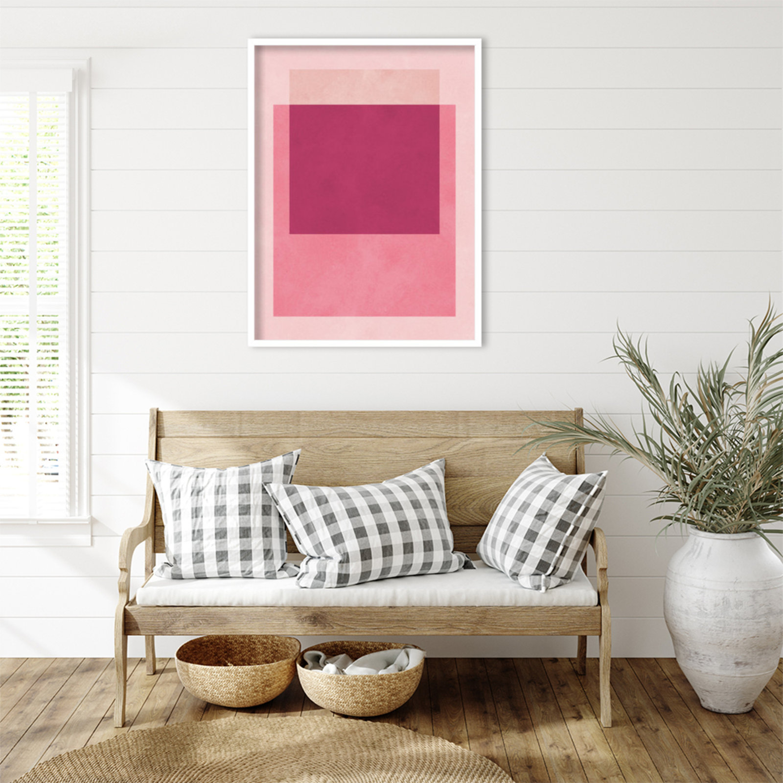 Overlapping geometry 12 by Norvin Wood Framed Wall Art Print, 33" H x 25" W, White