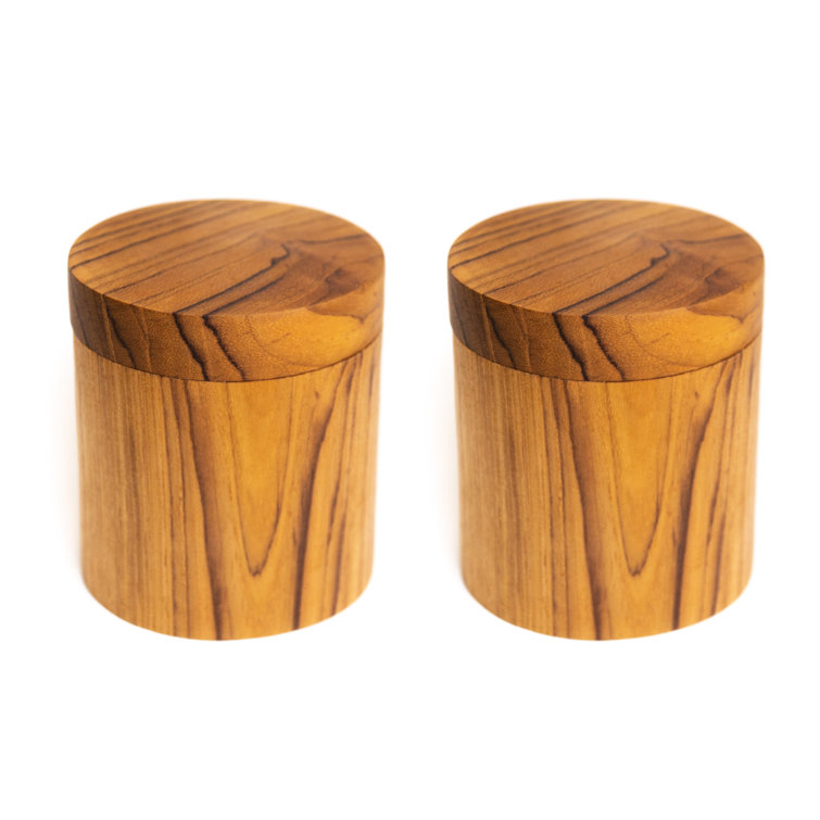 Saratoga Teak Canister - Teak Bathroom Accessories