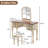 46"  Vintage Makeup Vanity With  Curved Flower Frame Mirror, Elegant Dressing Table With 5 Drawers And Leather Stool, Vanity Desk With Solid Wood Legs And Antique Handles For Bedroom