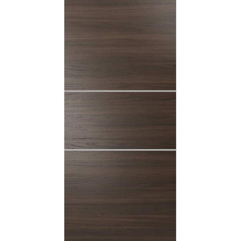 Porte de grange en bois lambrissé sans trousse de quincaillerie d'installation, Frêne chocolat, 36 po x 84 po