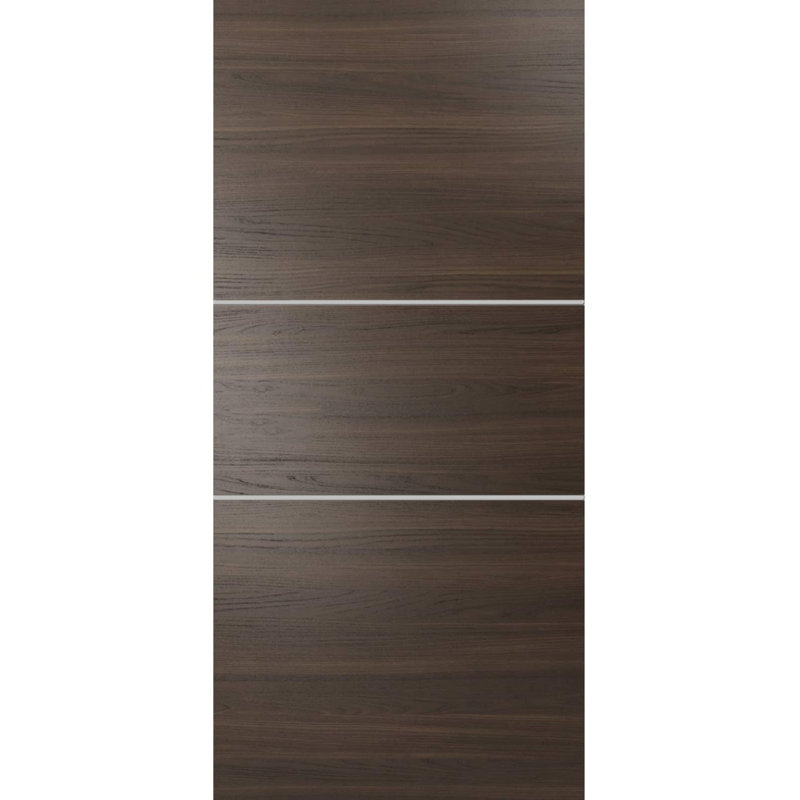 Porte de grange en bois lambrissé sans trousse de quincaillerie d'installation, Frêne chocolat, 30 po x 96 po