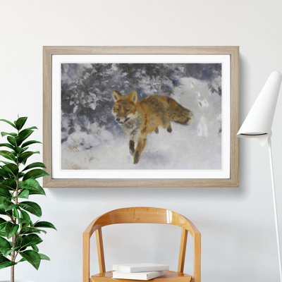 Fox in the Snow Vol.3 by Bruno Liljefors - Picture Frame Painting