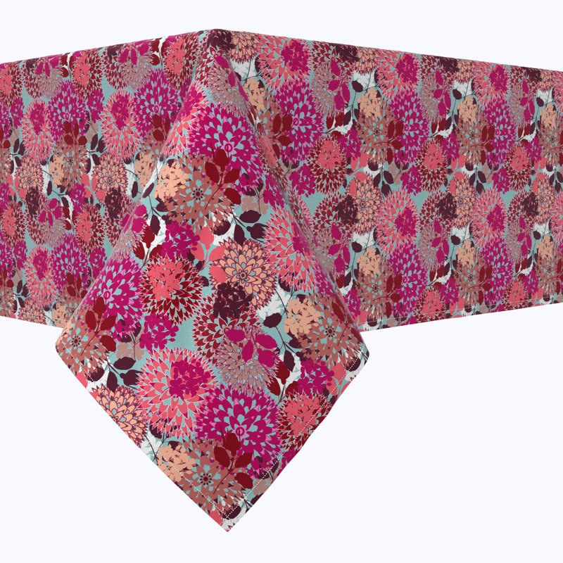 Rectangular Tablecloth, 100% Cotton, Floral 214, 84" x 52"