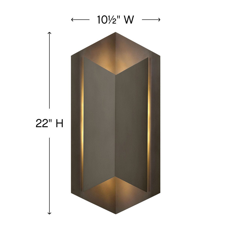 Lex LED Outdoor Flush Mount, Bronze, 15" H x 8.5" W x 5'' D