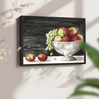 Aquarelle, bol à fruits I - reproduction encadrée - réarmable