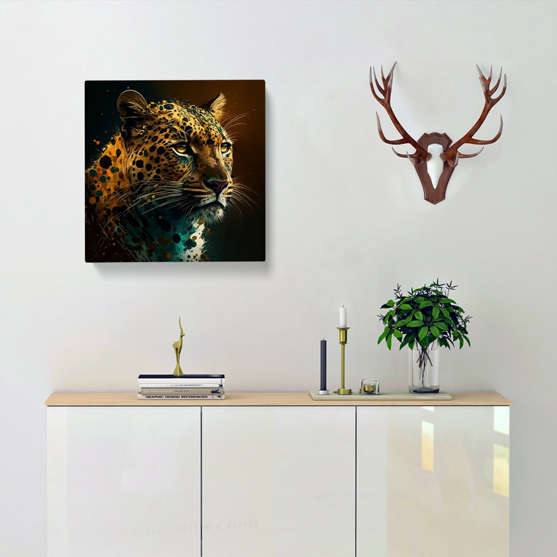 Leopard Expressionism - Wrapped Canvas, 50cmH x 50cmW