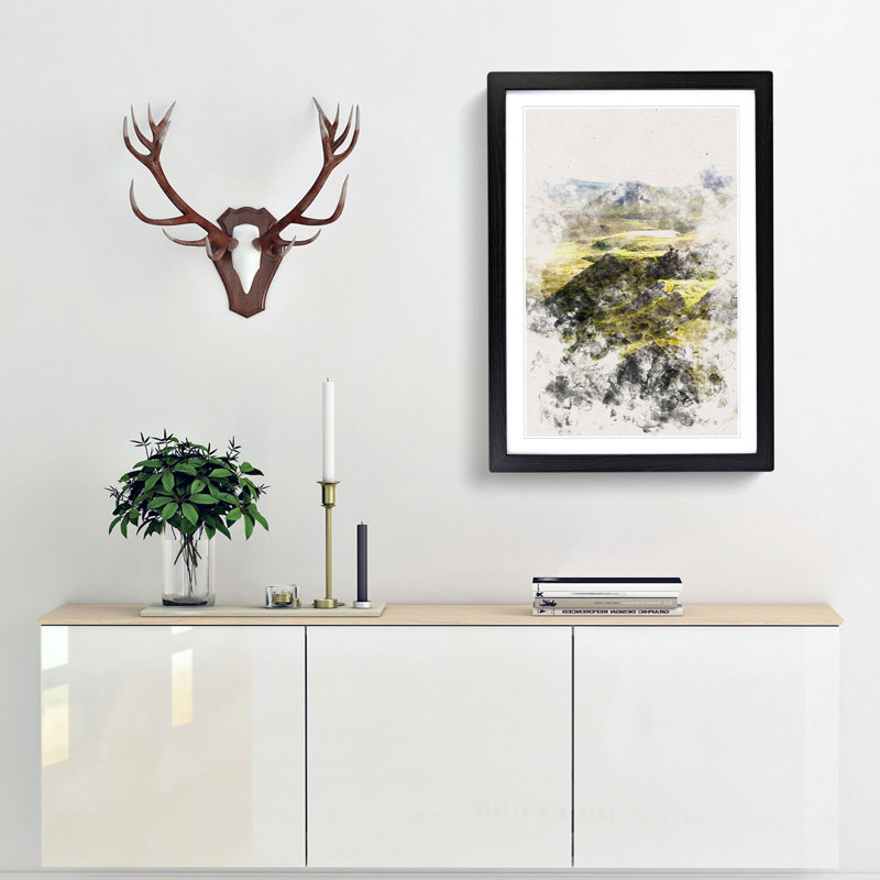 Portree in the Isle of Skye Scotland - Picture Frame Painting Print, 63cm H x 45cm W x 2cm D, Black Framed