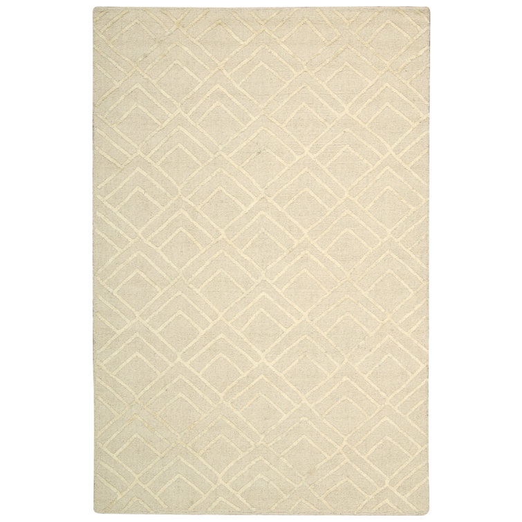 Tapis de la surface ivoire en laine touffeté à la main Meekins