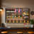 Wall-Mounted Iron Wine Rack with Glass Hooks