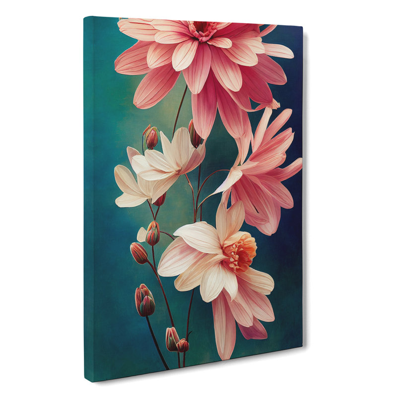 XV1022-3418X Peaceful Flower Scene - Print, Wrapped Canvas, 50cm H x 35cm W, No Matte