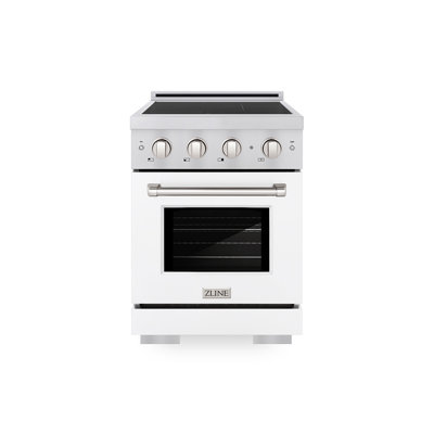 ZLINE 24 in. Paramount Induction Range with 3 Element Cooktop & Electric Oven w/ White Matte Door