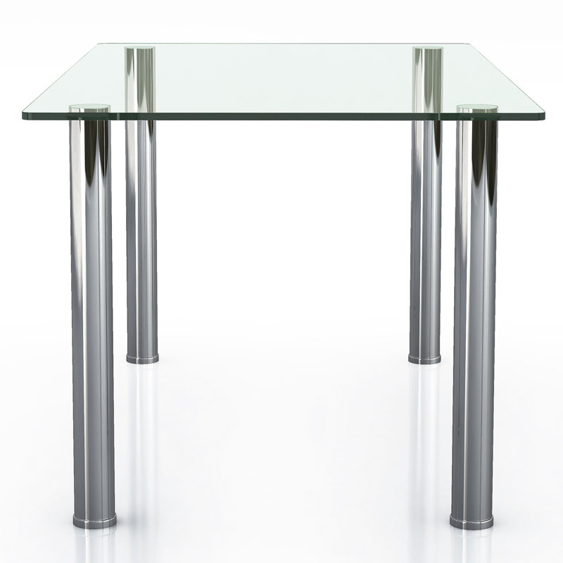Landen Glass Top Metal Base Dining Table