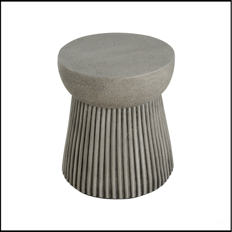 Table d'appoint d'extérieur en béton léger avec un design élégant en forme de sablier et une surface durable pour une utilisation polyvalente