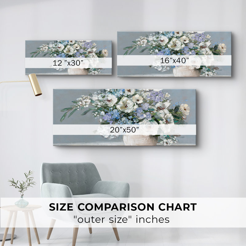 Bouquet de campagne - Toile tendue avec châssis - Prêt à accrocher, H 12 po x l 30 po