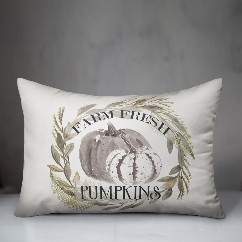  Housse et insert de coussin rectangulaire Pumpkins in Wreath