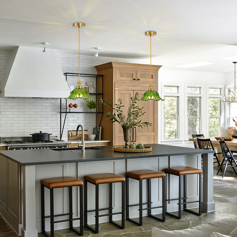 Luminaire suspendu simple 1 lumière, Vert