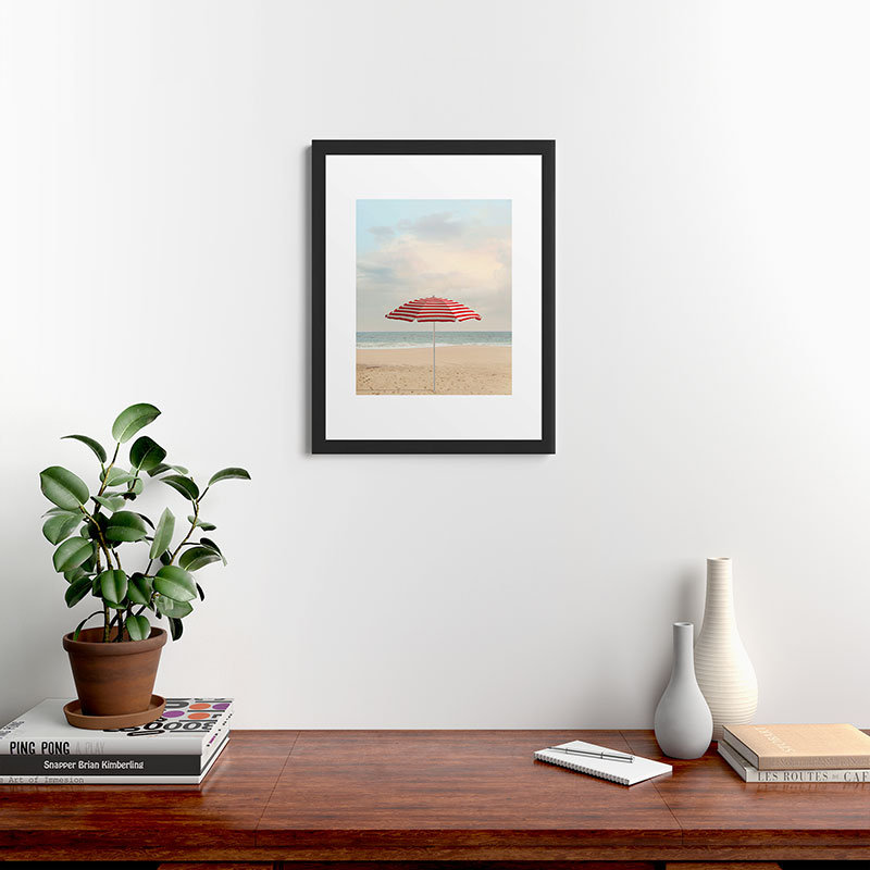 «Eye Poetry», photographie, parapluie, California Beach, reproduction d'art encadrée, Noir, H 24 po x l 18 po