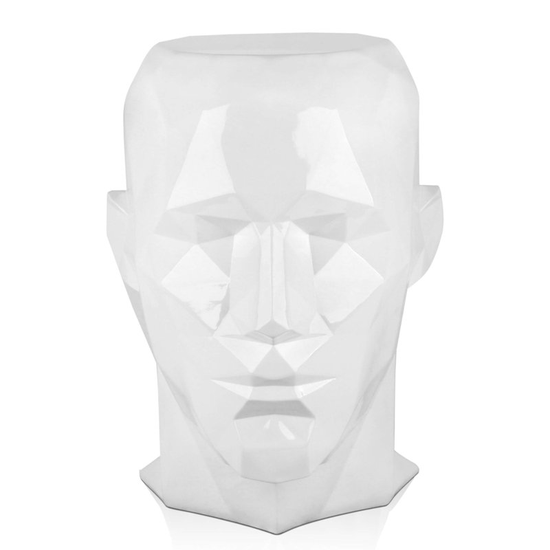 Adetoyosi People Bust, White, 61cm H x 58cm W x 50cm D