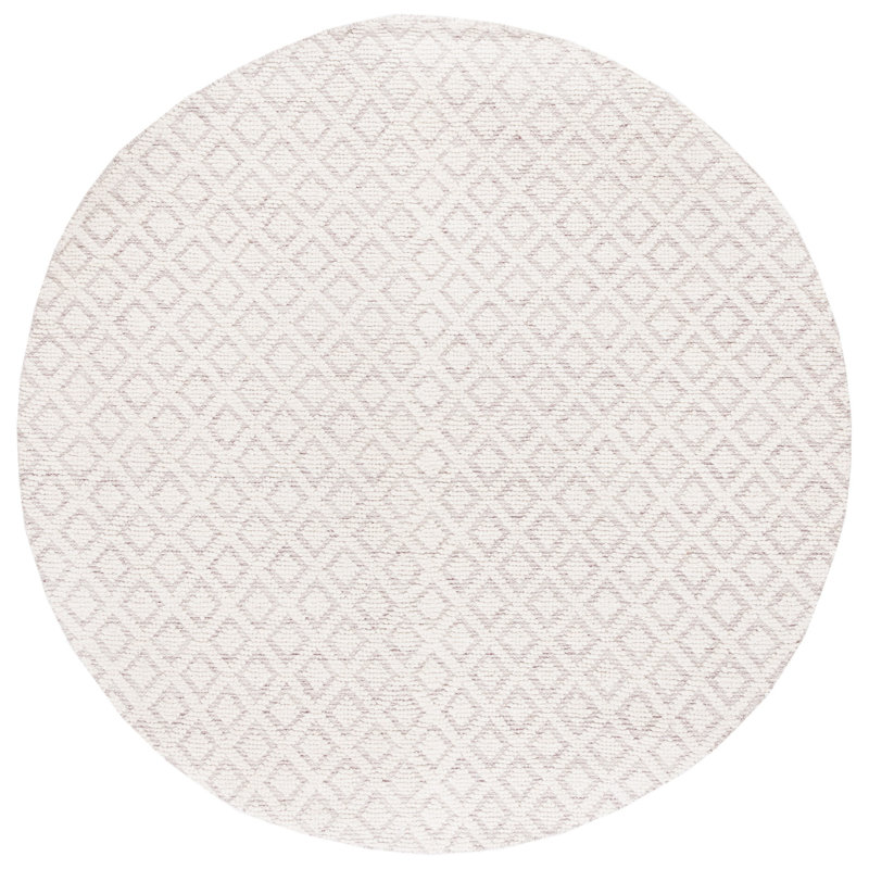 Vermont Hand Woven Wool Geometric Rug, Round 6'