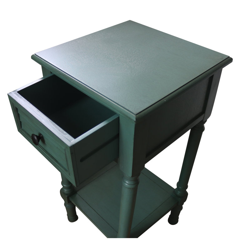 Table de bout avec rangement, Antique Teal