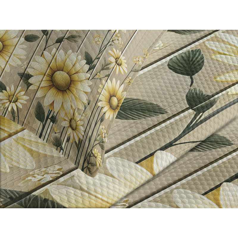 Polyester Floral Coverlet, Queen Coverlet / Bedspread + 2 Standard Shams