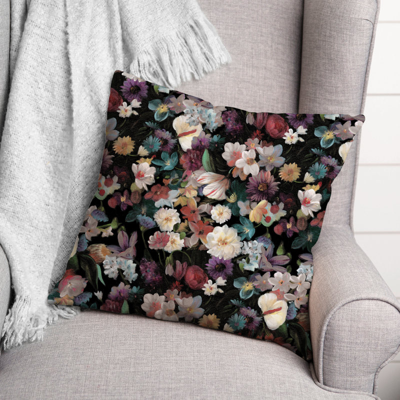 Floral Outdoor Reversible Throw Pillow