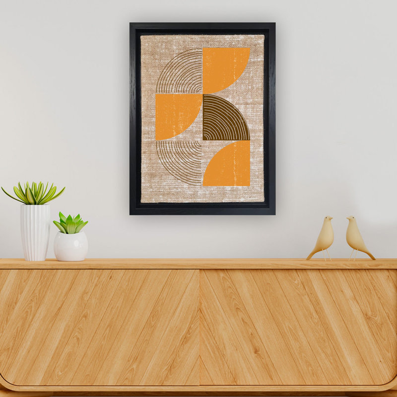 Peinture décorative sur toile, H 26 po x l 18,1 po, Noir, Orange