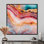 Agate, turquoise, or, rouge, marbre, art mural, salon
