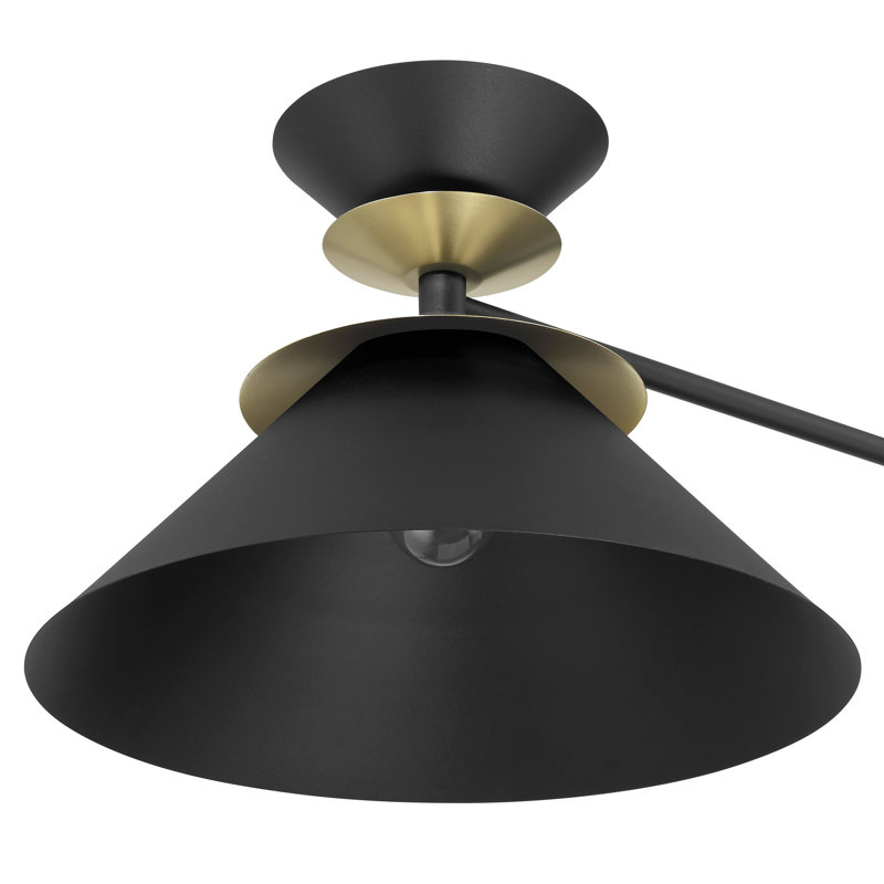 Lustre linéaire texturé noir et champagne à 2 lumières 60 pouces Tekamah