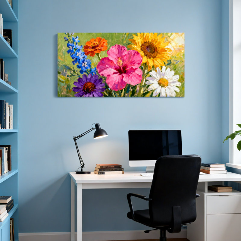 «Plants & Flowers Colorful Flowers Garden», reproduction d'art sur toile, H 20 po x l 40 po