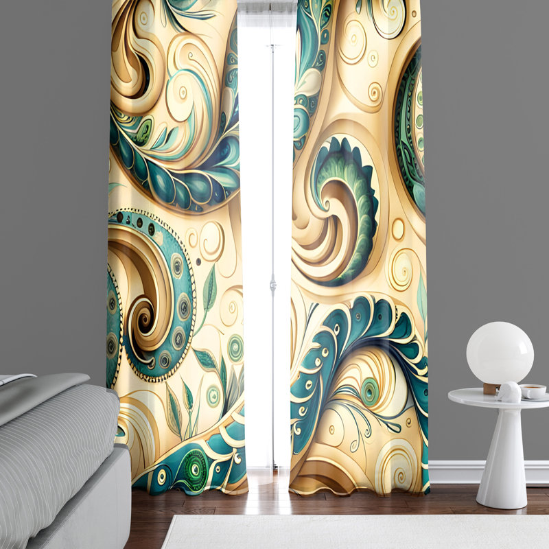 Paire de rideaux semi-transparents en polyester, L 40 po x L 61 po