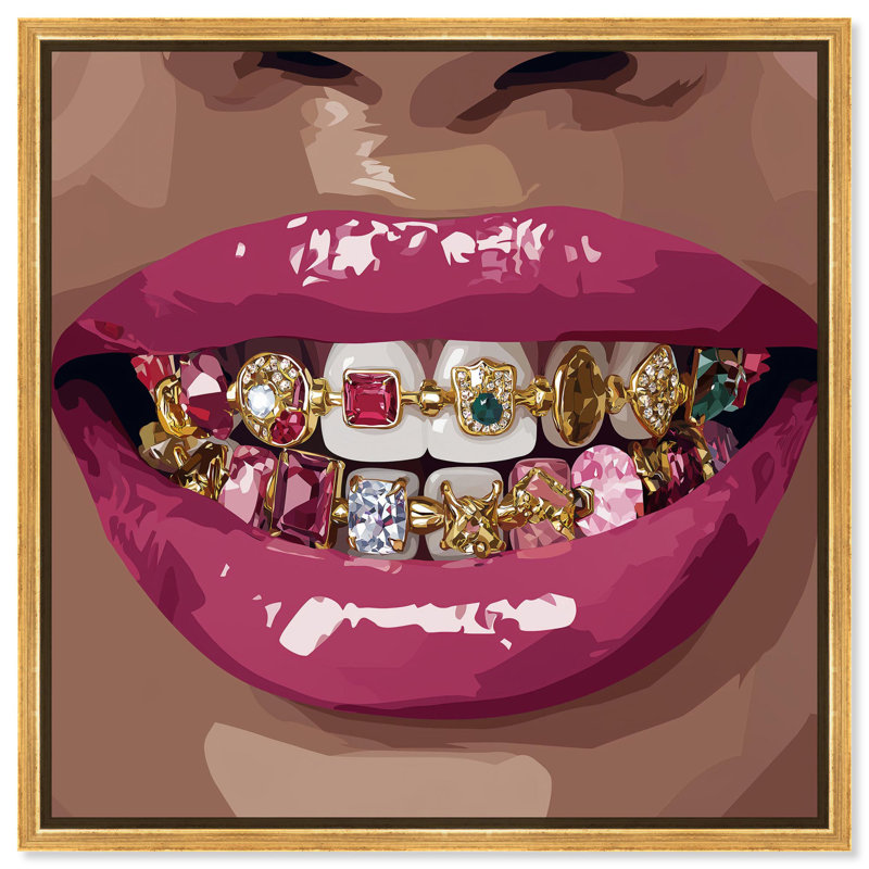 «Ruby T dents», reproduction d'art sur toile par Art Remedy, H 31 po x l 31 po, Cadre doré