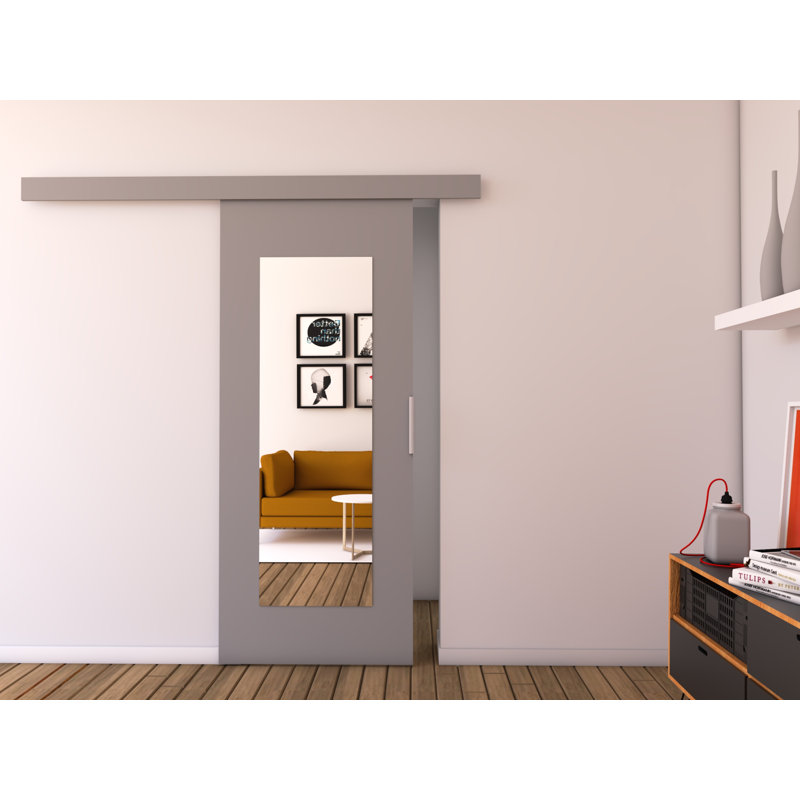 Astrid Veneers Sliding Doors, 205cm H x 86cm W x 1.6cm D, Grey