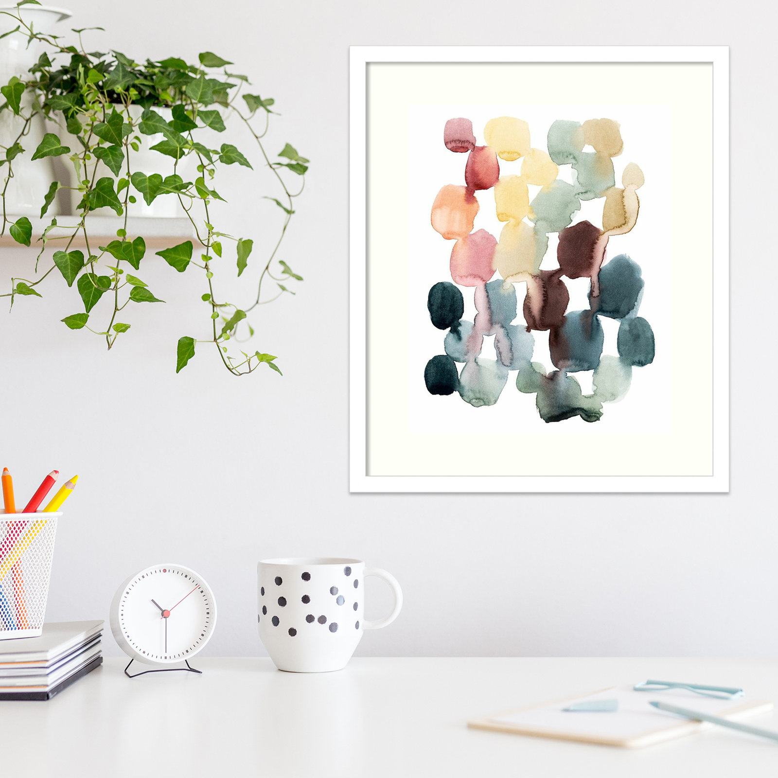 Desert Stones II by Grace Popp, 25" H x 21" W, White Framed Paper