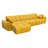 Boneless 120" Modular Boneless Sofa with Chaise Lounge, Chenille Fabric, Modern Pull-Apart Sectional for Living Room, 4-Piece Set-1905498469