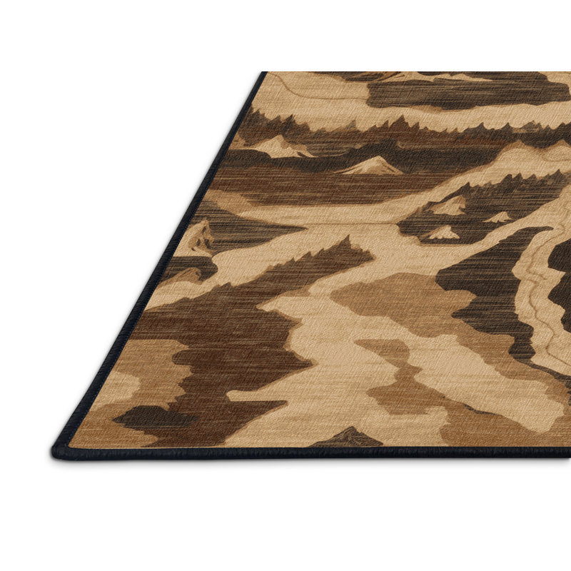 Tapis brun lavable à la machine, Rectangulaire 8 pi x 10 pi