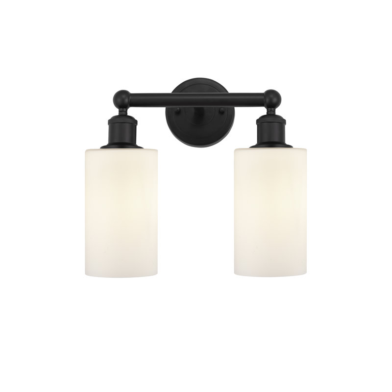 Éclairage pour meuble-lavabo à 2 lumières 12,875 pouces Caldello, Noir mat, Blanc mat