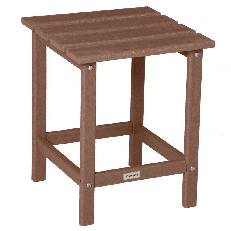 Square Outdoor Side Table , 15'' in. W 15'' in. D, Brown