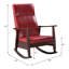 Raina Red PU & Espresso Finish Rocking Chair