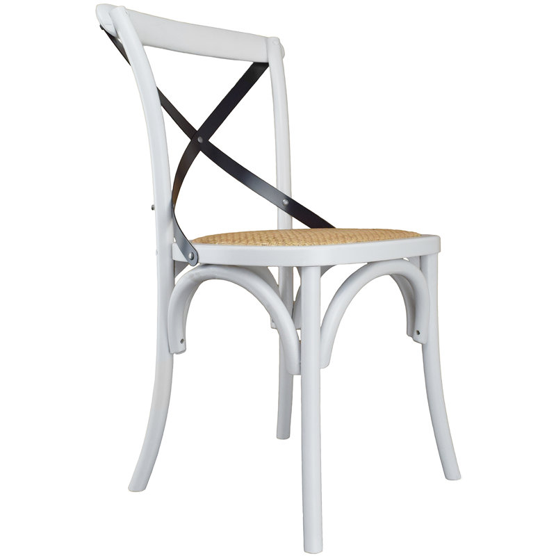 August Grove Donaciano Dining Chair – Solid Wood Farmhouse Side Chair with X-Back Design – Rustic Kitchen & Dining Room Seating