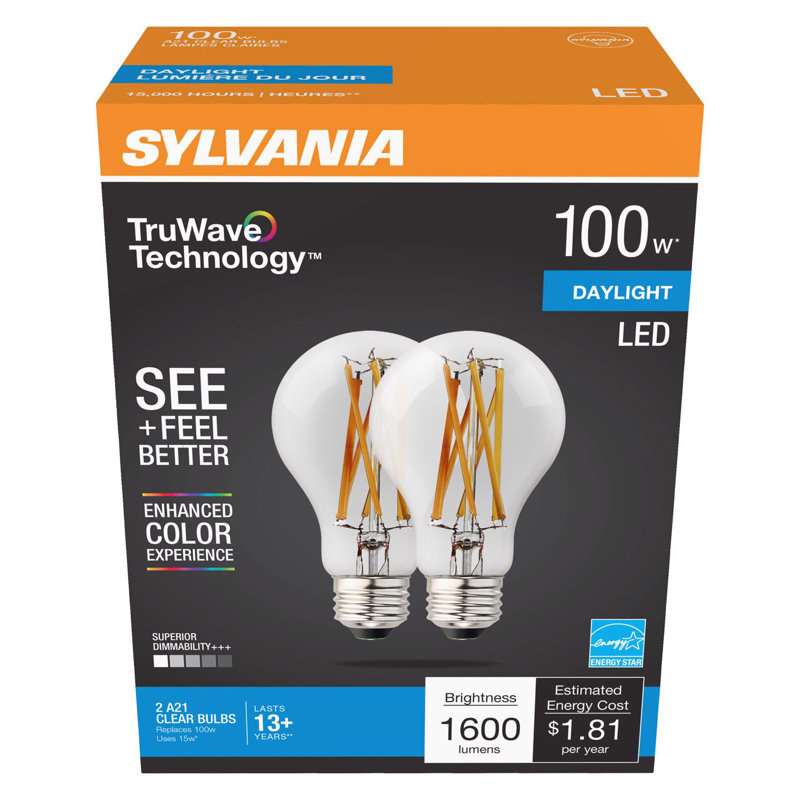 Ampoule DEL Sylvania TruWave A21 E26 (moyenne) lumière du jour 100 watts, équivalente à 2, 5000 kelvins