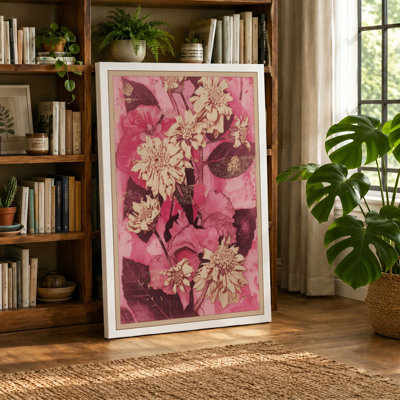 Clustered Peonies and Roses Botanical - Wrapped Canvas