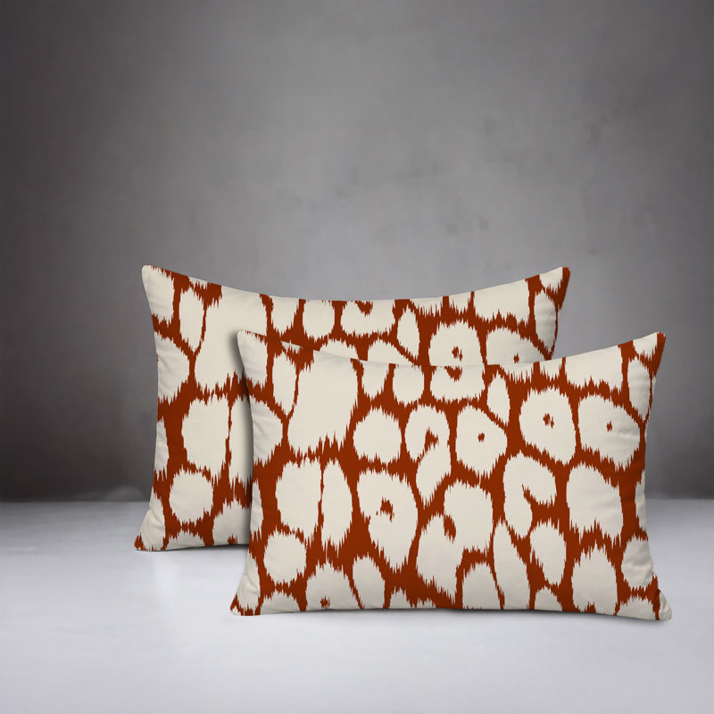 Oreiller réversible Clio Zebra, 20x14, Burnt Orange