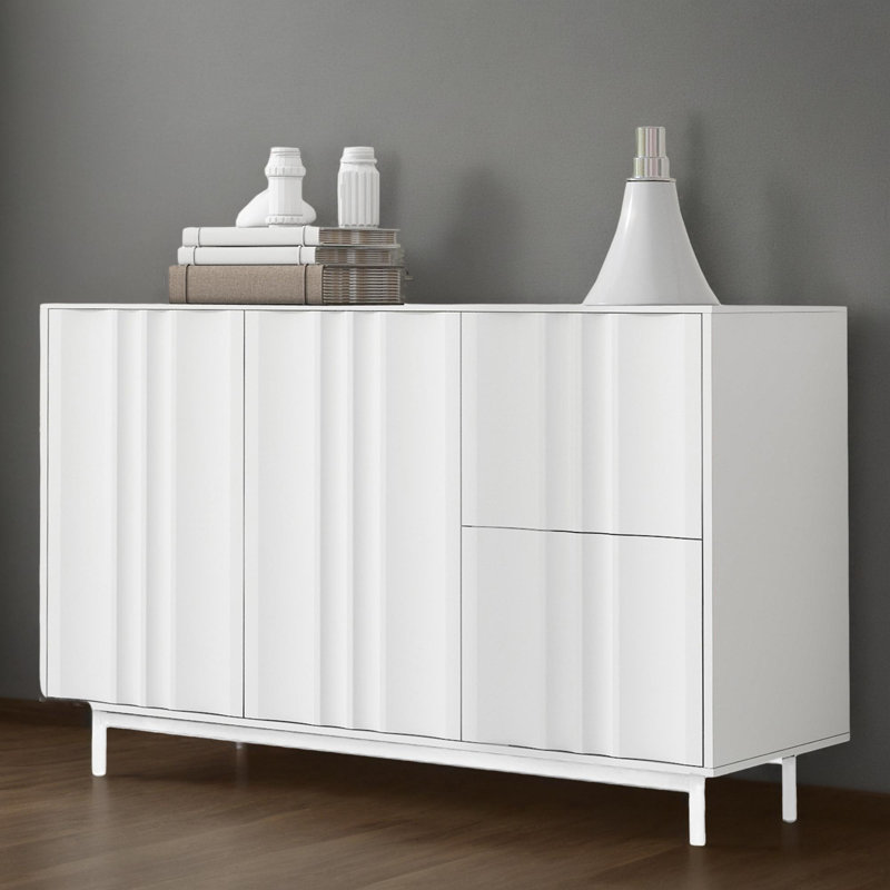 47" Kitchen Storage Sideboard Buffet Cabinet Console Table, White