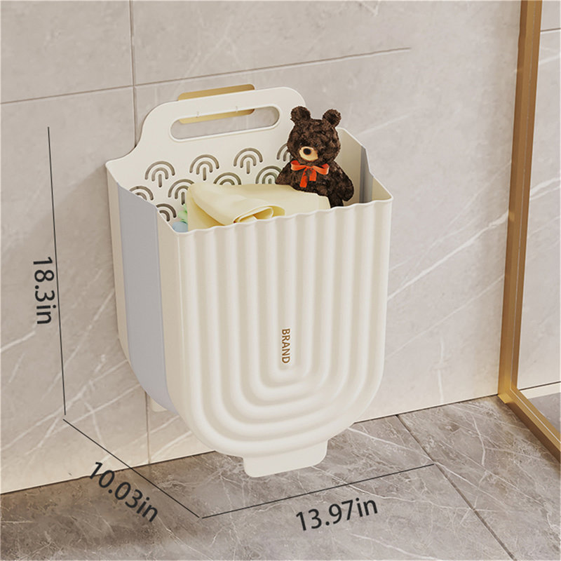 Plastic Laundry Hamper with Handles, 18.3" H x 13.97" W x 10.03" D
