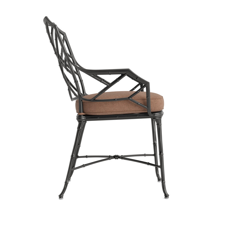 Calcutta Outdoor Dining Chair, Fusion Clay, Textured Pewter
