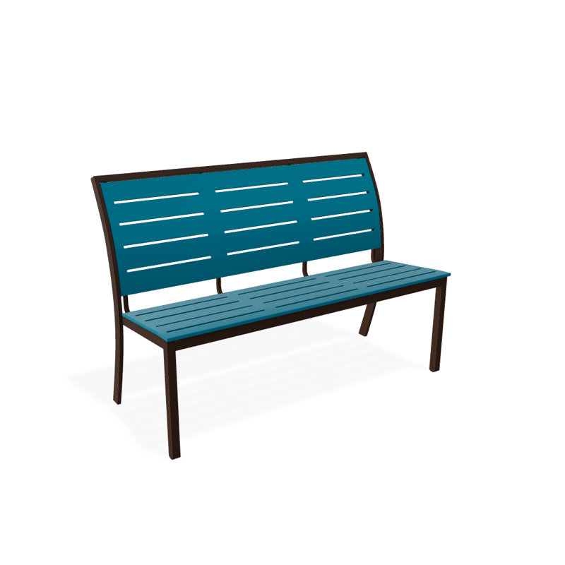 Banc de parc empilable aluminium Bazza, Aqua PQ0, Kona texturé