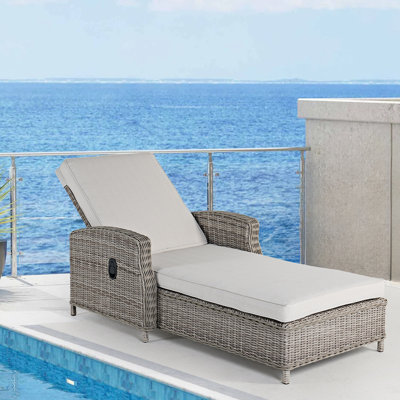 62.5" Long Reclining Single Chaise With Cushions