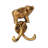 Two Hook 2" Antiqued Gold Cast Iron Pig Wall Hooks